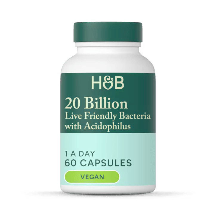 Holland & Barrett Bacterias Vivas Beneficiosas con Acidophilus 20 mil millones - 60 Cápsulas