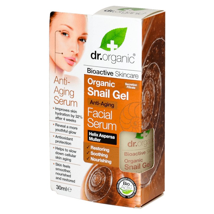 Dr Organic Serum Facial de Baba de Caracol - 30ml