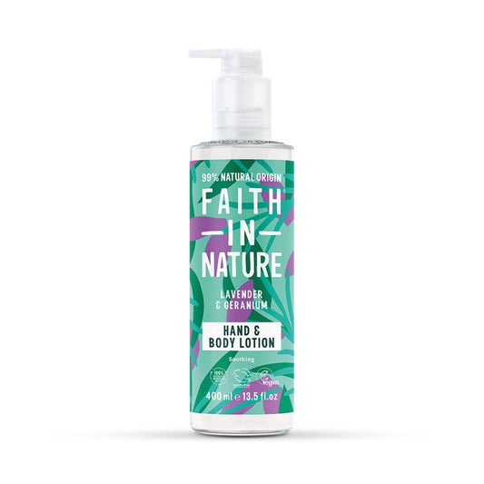 Faith in Nature Loción para Manos y Cuerpo de Lavanda y Geranio - 400ml