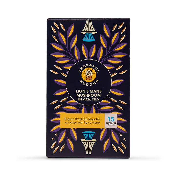 Cheerful Buddha Té Negro con Hongo Melena de León - 22,5g