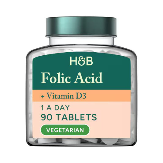Holland & Barrett Ácido Fólico 400 µg  y Vitamina D3  - 90 Comprimidos