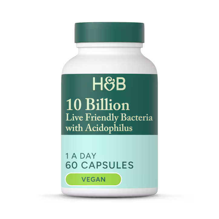 Holland & Barrett 10 Mil Millones Bacterias Vivas Beneficiosas con Acidophilus - 60 Cápsulas