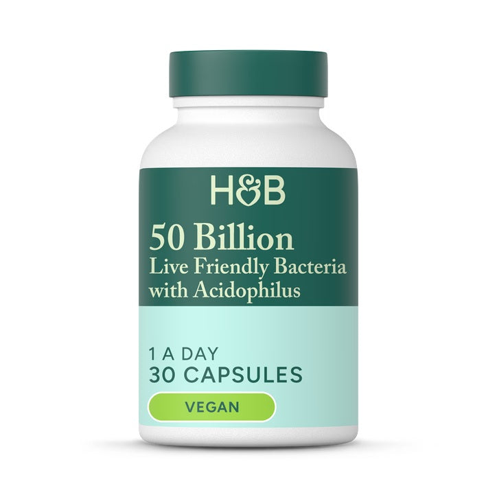 Holland & Barrett 50 Mil Millones de Bacterias Vivas Beneficiosas con Acidophilus - 30 Cápsulas