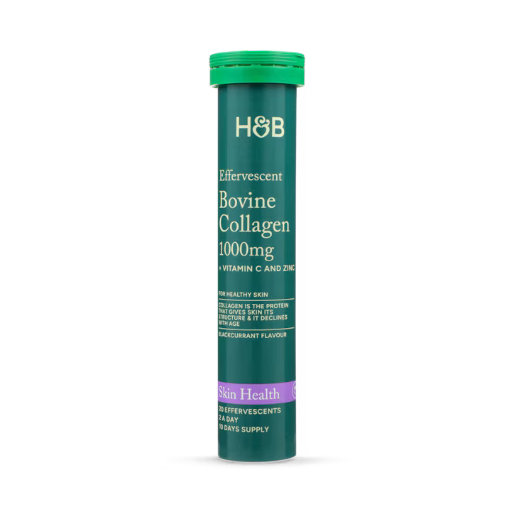 Holland & Barrett Colágeno Bovino Efervescente Sabor Grosella Negra , 20 Comprimidos de 1000 mg