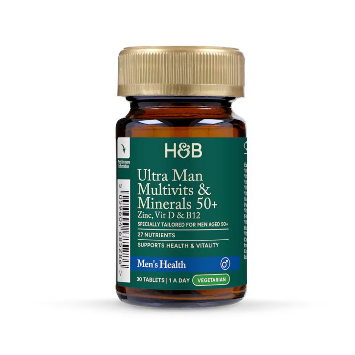 Holland & Barrett COMPLEMENTO ALIMENTICIO CON VITAMINAS Y MINERALES. ULTRA MAN MULTIVITAMINAS Y MINERALES 50+ CON ZINC, VITAMINAS D Y B12