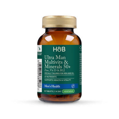 Holland & Barrett COMPLEMENTO ALIMENTICIO CON VITAMINAS Y MINERALES. ULTRA MAN MULTIVITAMINAS Y MINERALES 50+ CON ZINC, VITAMINAS D Y B12