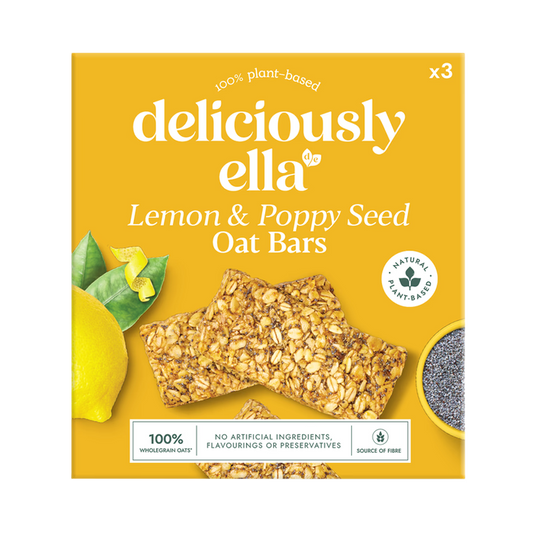 Deliciously Ella Barritas de Avena con Limón y Semillas de Amapola - 3 X 50g