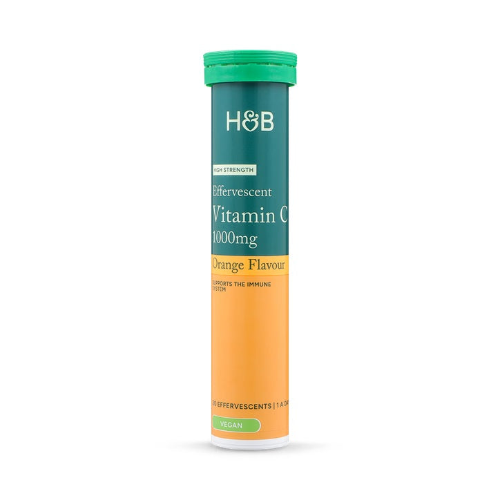 Holland & Barrett Vitamina C Efervescente de Alta Resistencia 1000mg Sabor Naranja - 20 comprimidos)