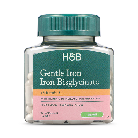 Holland & Barrett Hierro Suave 20mg, Bisglicinato de Hierro + Vitamina C - 90 Cápsulas