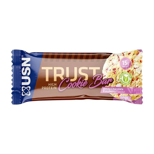 USN Trust Barrita de Galleta de Chocolate Blanco y Frambuesa - 60g