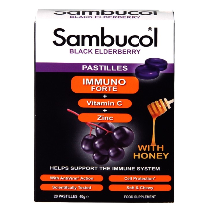 Sambucol Saúco Negro Immuno Forte - 20 Pastillas