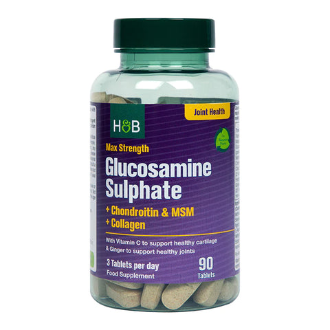 Sulfato De Glucosamina + Condroitina Y MSM + Colágeno Máxima Potencia - Comprimidos
