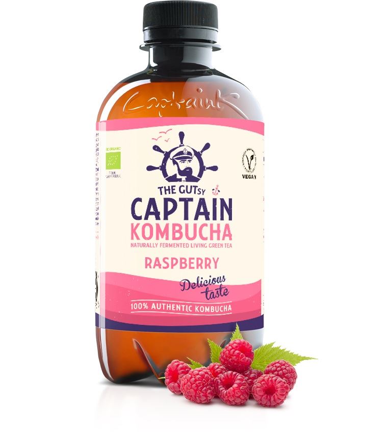 Captain Kombucha Bebida Bio-Orgánica de Frambuesa California - 400ml